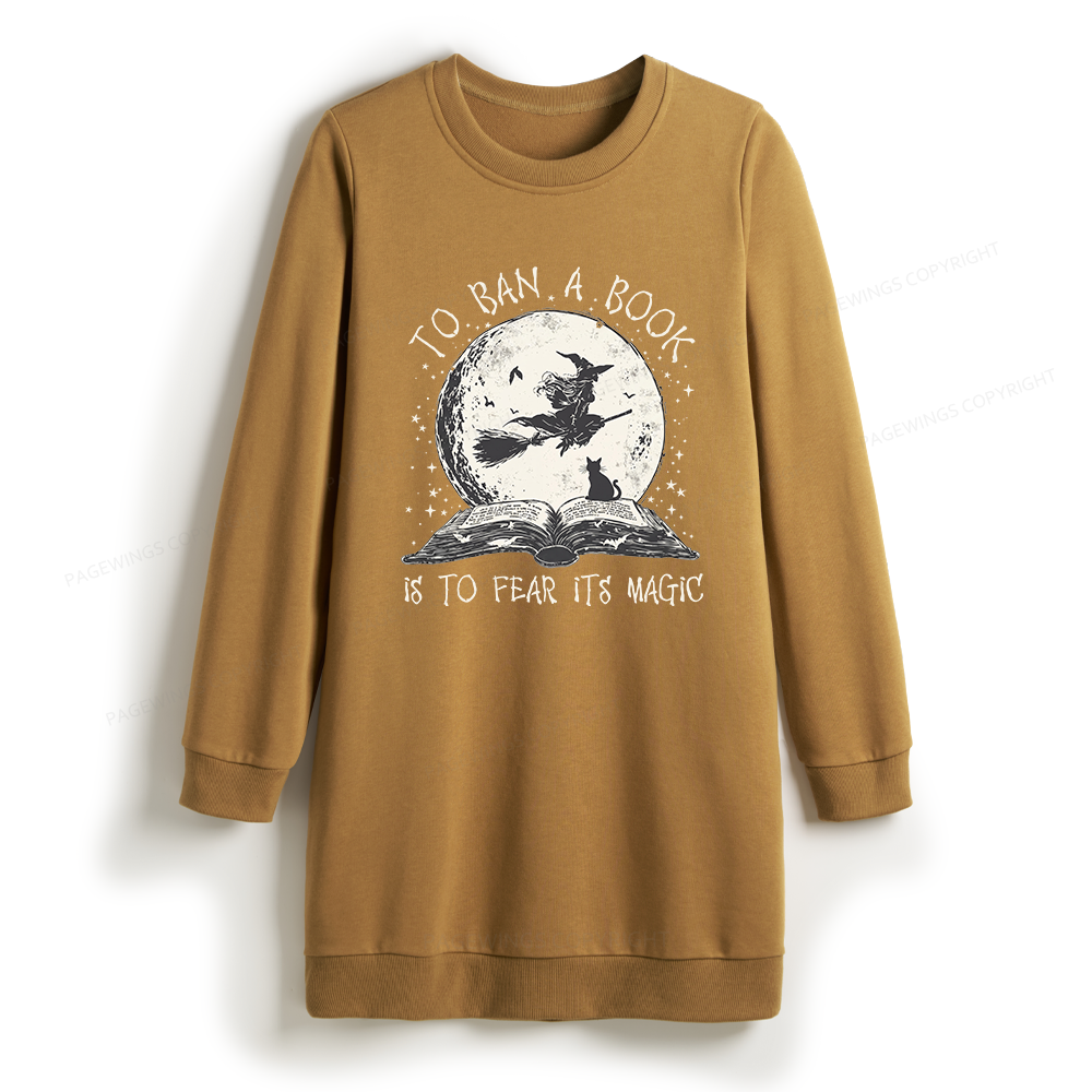 Pagewings Halloween Witch Book Sweatshirt Dress