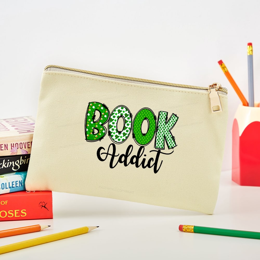 Pagewingsread t Patrick's Day Gift for bookworm,Book Lovers Pouch