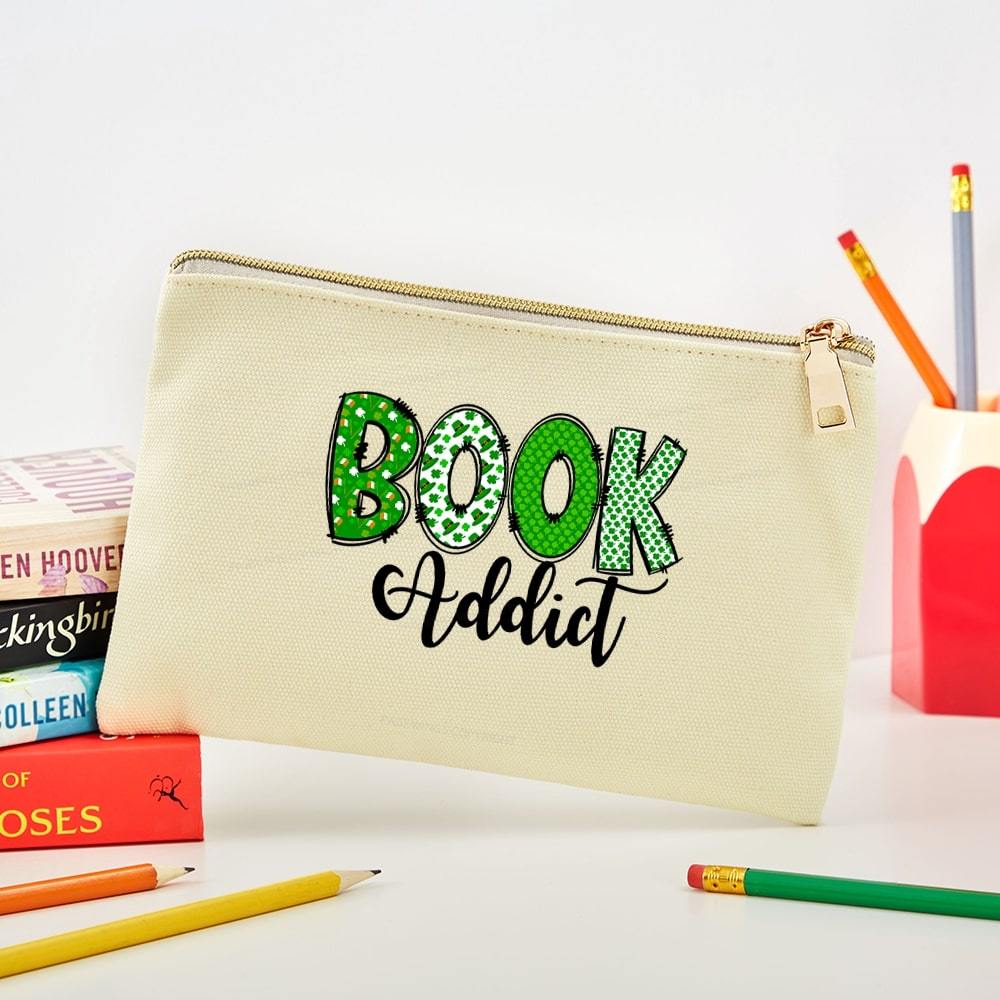 Pagewingsread t Patrick's Day Gift for bookworm,Book Lovers Pouch