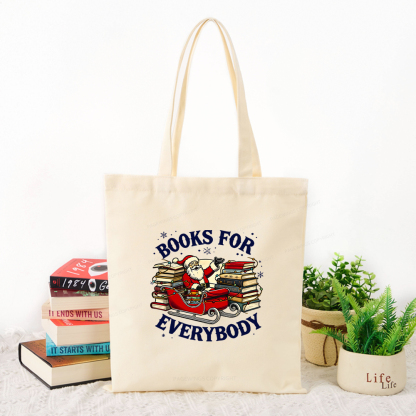 Pagewings Christmas Santa Book Lover Tote Bag