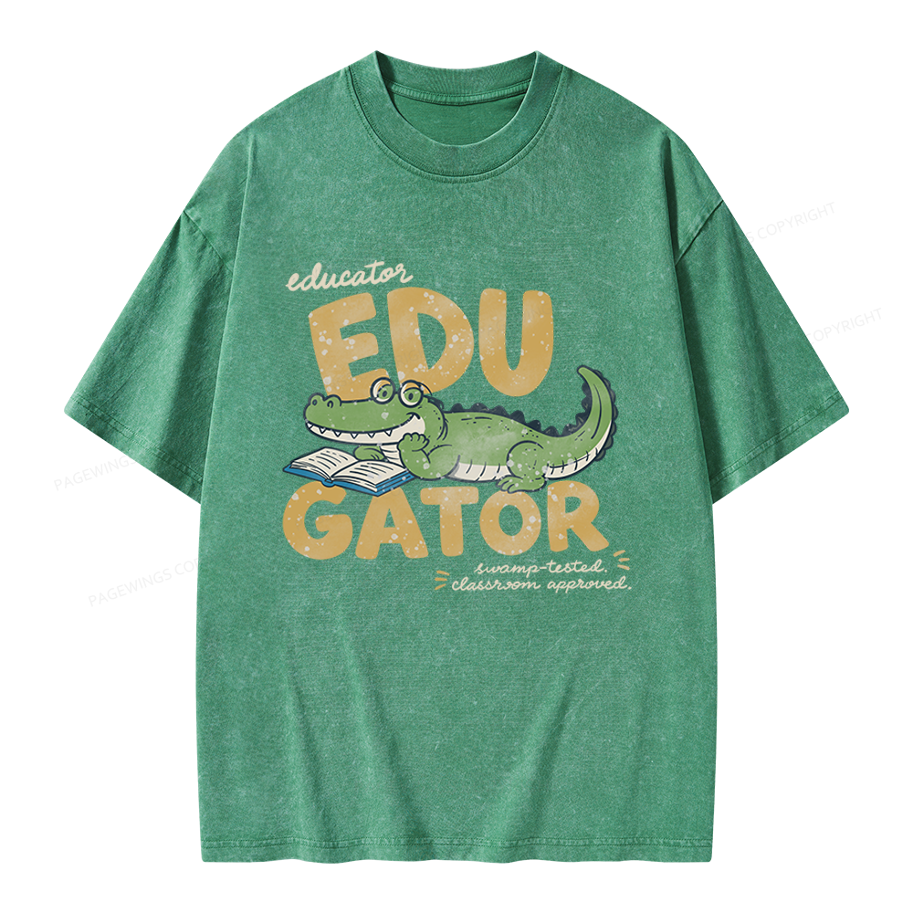 Pagewings Retro Alligator Unisex Washed T-shirt