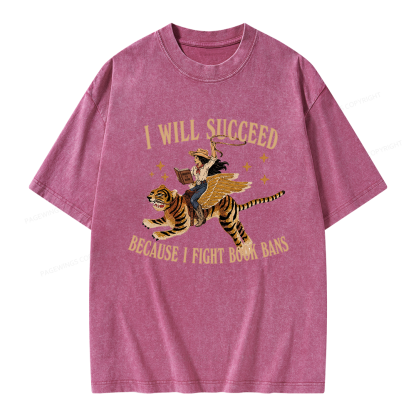 Pagewings I Will Succeed Unisex Washed T-shirt