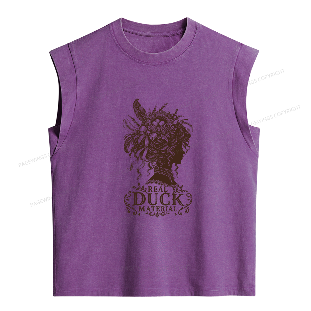 Pagewings Real Duck Material  Bookish Women's Washed Tank Top