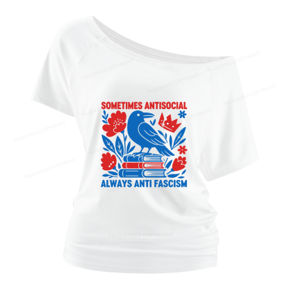 Pagewings Anti Fascism Women Off Shoulder T-shirts