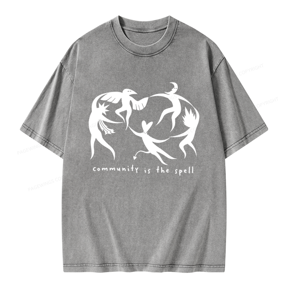 Pagewings Community is the Spell Unisex Washed T-shirt