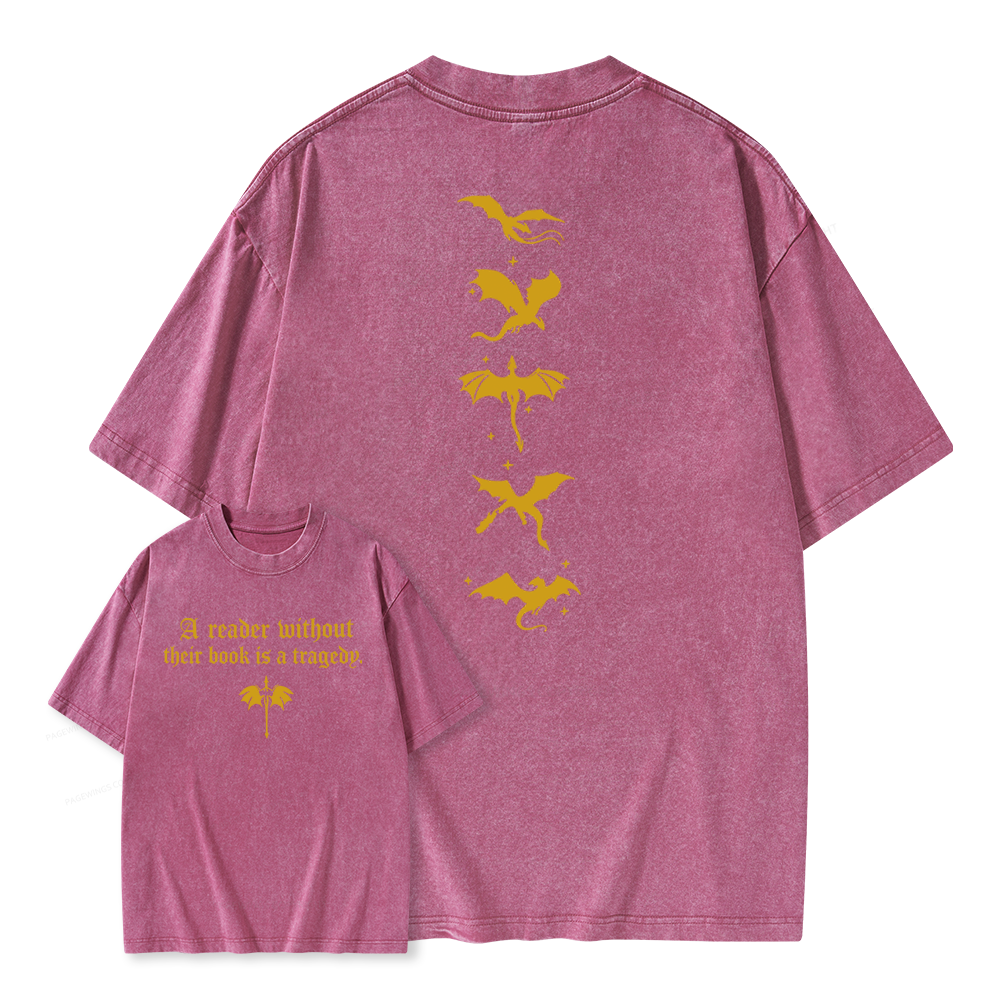 Pagewings Fantasy Reading Unisex Washed T-shirt
