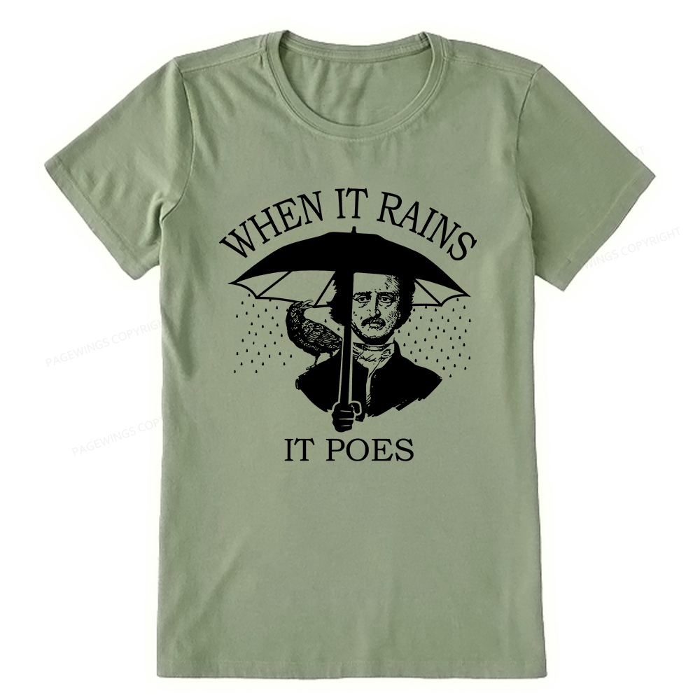 Pagewings When It Rains It Poes Unisex Classic T-shirt