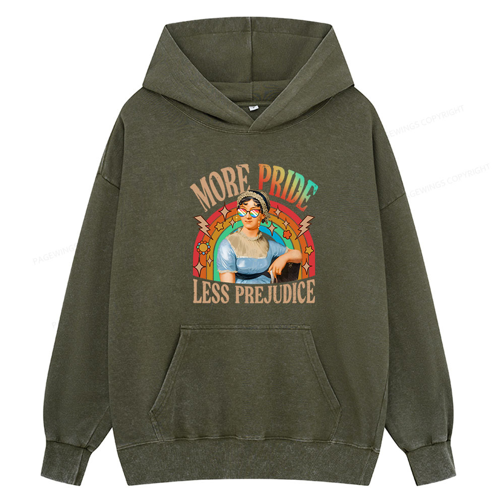 Pagewing More Pride Less Prejudice Unisex Washed Hoodie