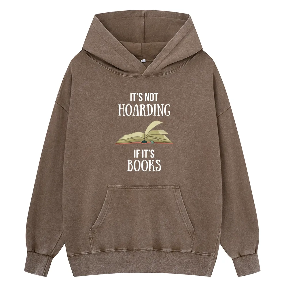 Pagewings It's Not Hoarding If It's Books Unisex Washed Hoodie