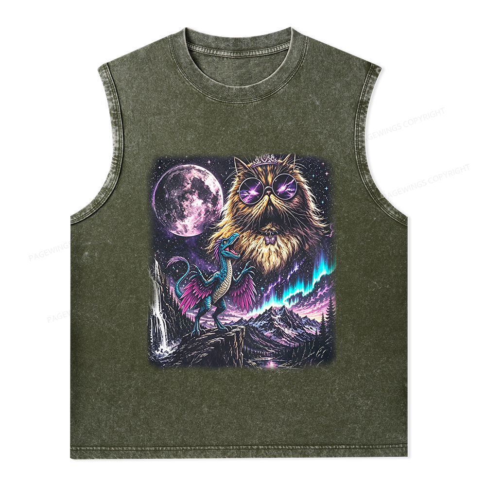 Pagewings Sci Fi Books Lover Unisex Washed Tank Top