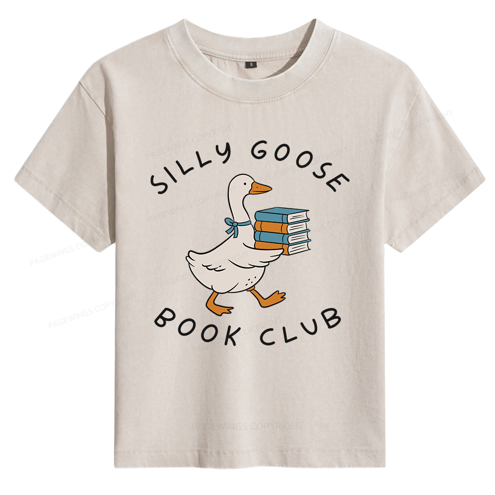 Pagewings Silly Goose Book Club Women's Washed T-shirt
