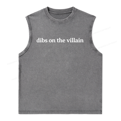 Pagewings Dibs On The Villain Unisex Washed Tank Top