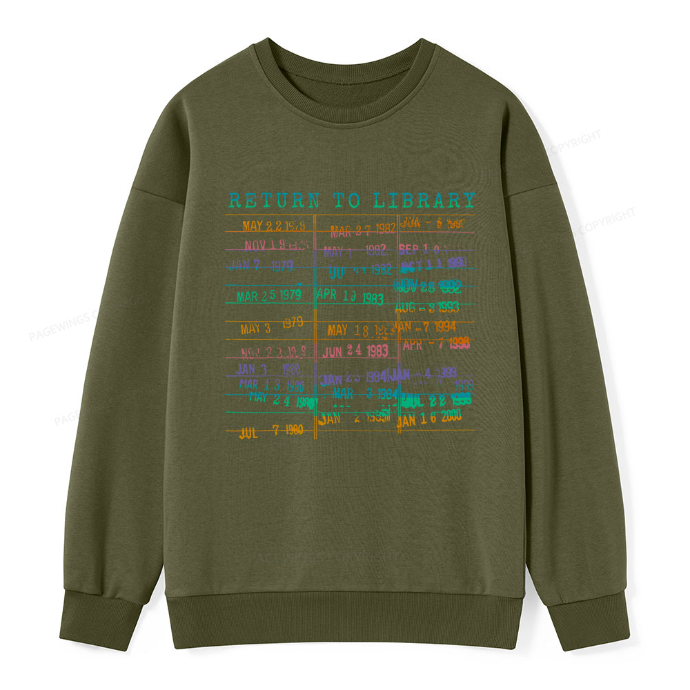 Pagewing Vintage Library Rainbow Unisex Classic Sweatshirt