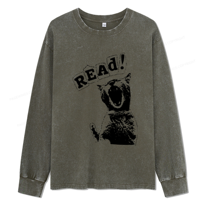 Pagewings Read Unisex Washed Long Sleeve T-shirt