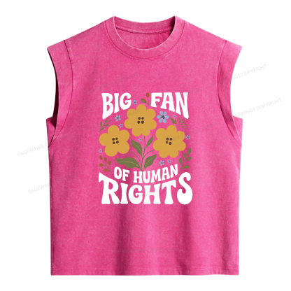 Pagewings Big Fan of Human Rights Women's Washed Tank Top