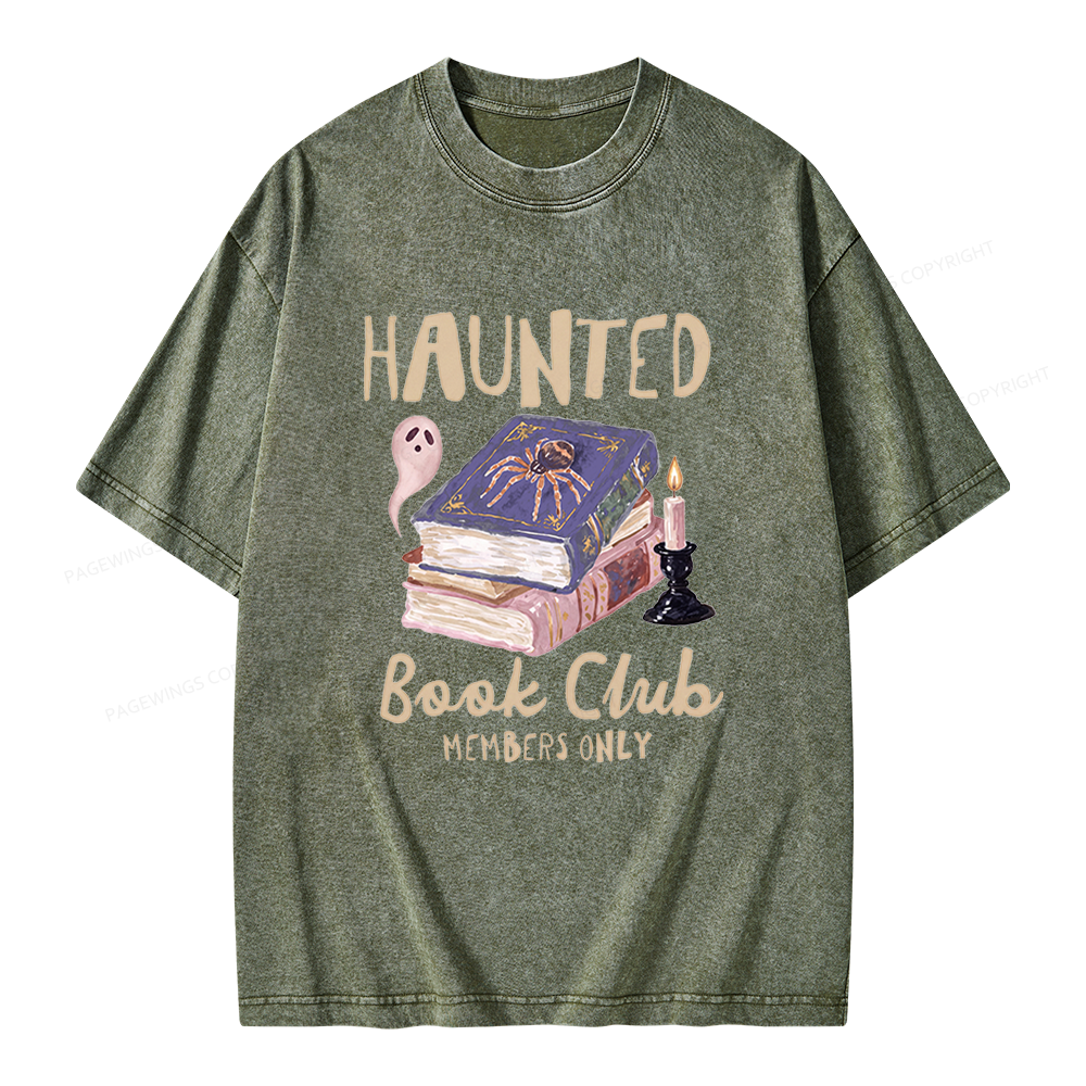Pagewings Haunted Book Unisex Washed T-shirt