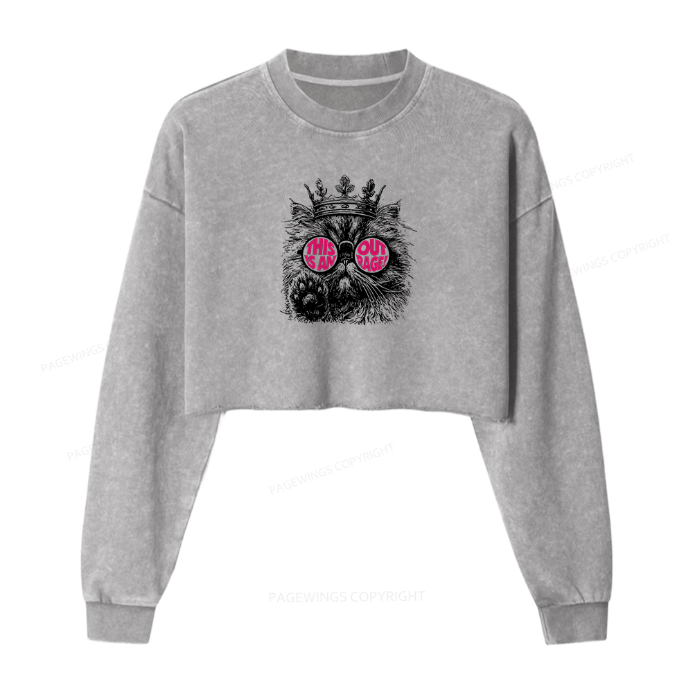 Pagewings Sci-Fi Book Lover Washed Crop Sweatshirt