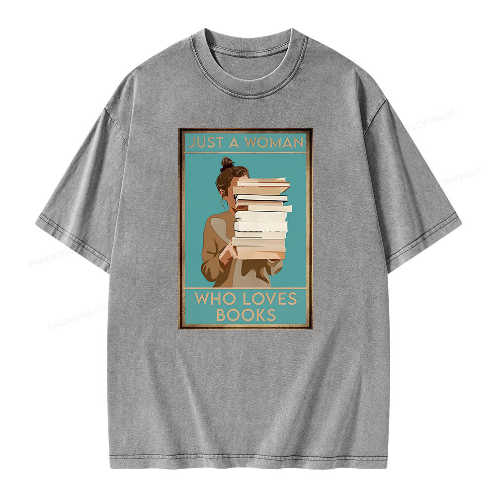 Pagewings Who Loves Books Unisex Washed T-shirt