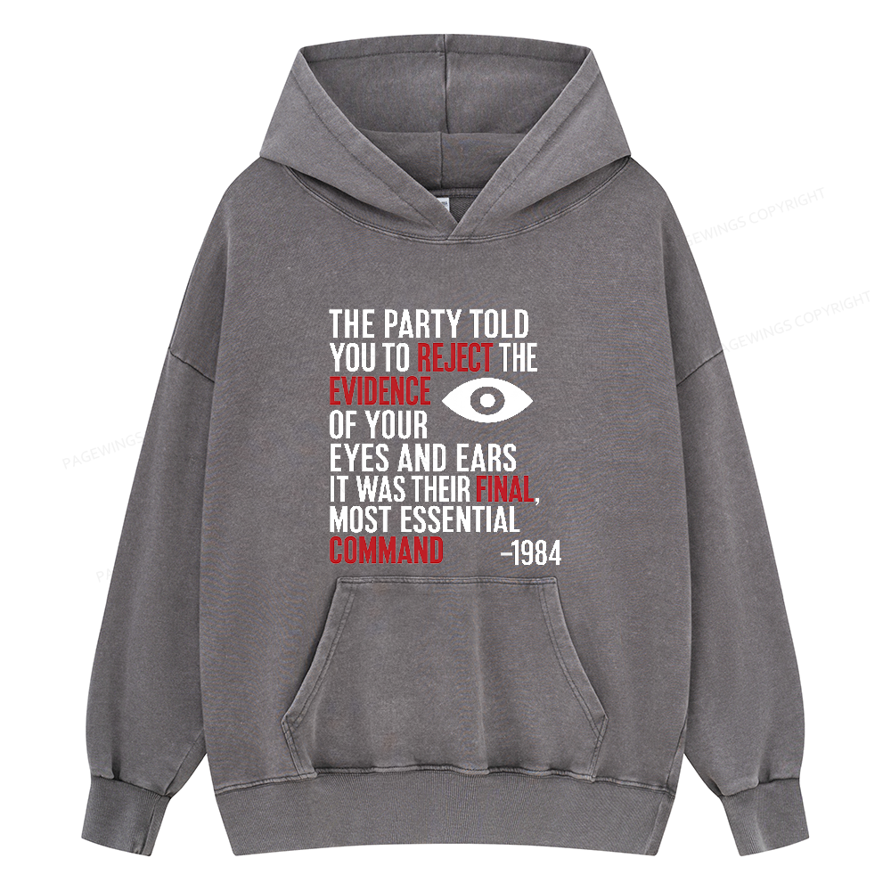 Pagewings Dystopia Quote Unisex Washed Hoodie