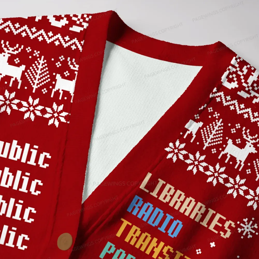 Pagewings Public Libraries Unisex Ugly Cardigan Sweaters