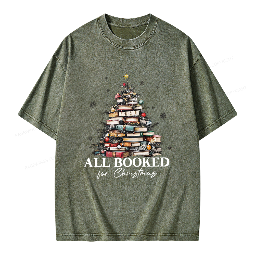Pagewings All booked for Christmas Unisex Washed T-shirt