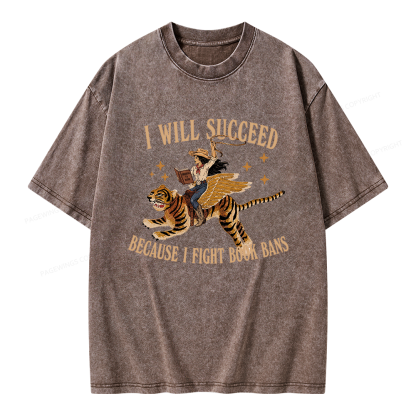 Pagewings I Will Succeed Unisex Washed T-shirt