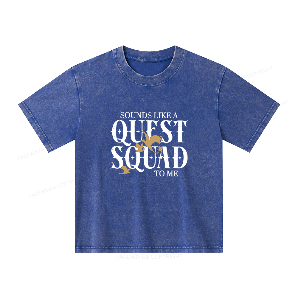 Pagewings Quest Squad Unisex Kids Washed T-shirt