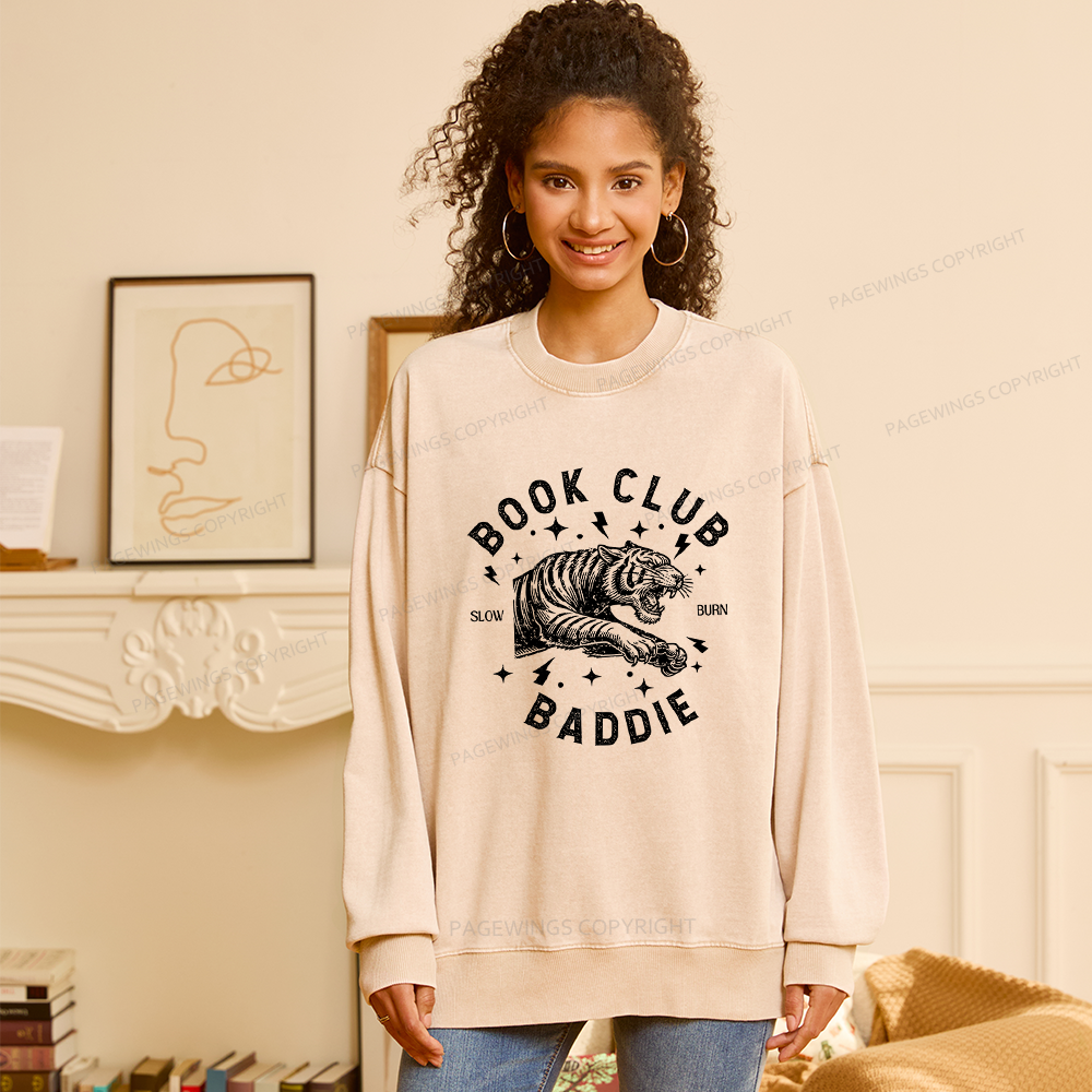 Pagewings Book Club Unisex Washed Sweatshirt
