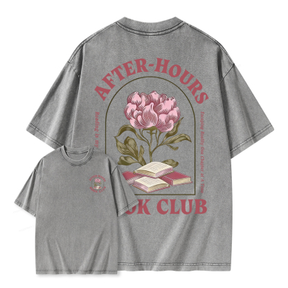 Pagewings After‑Hours Book Club Unisex Washed T-shirt