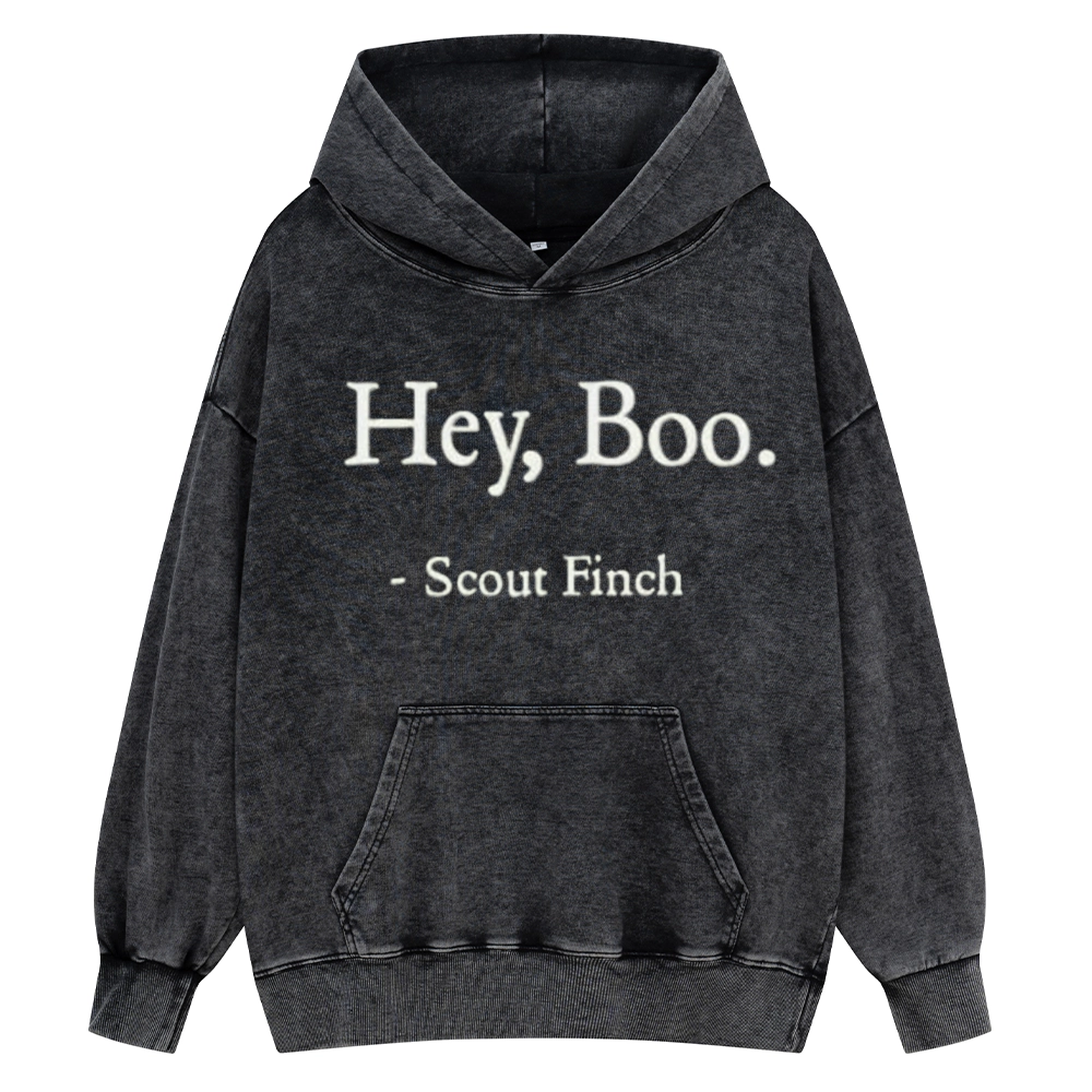 Pagewings HEY BOO Unisex Washed Hoodie