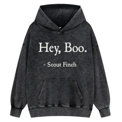 Pagewings HEY BOO Unisex Washed Hoodie