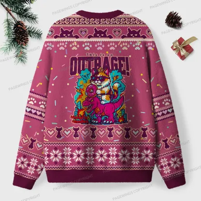 Pagewings This Is An Outrage Unisex Ugly Knit Sweatshirt