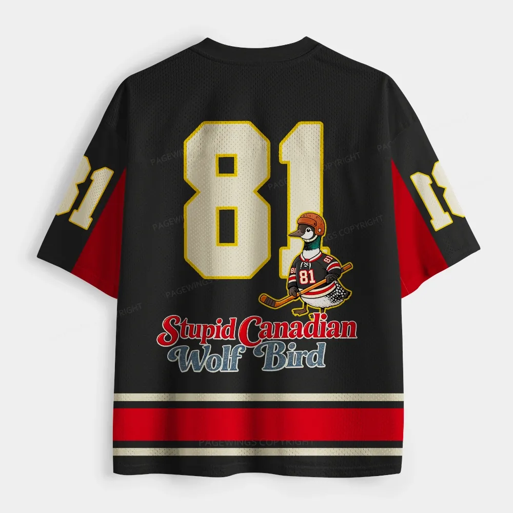 Pagewings Stupid Canadian Wolf Bird Unisex Mesh Jersey