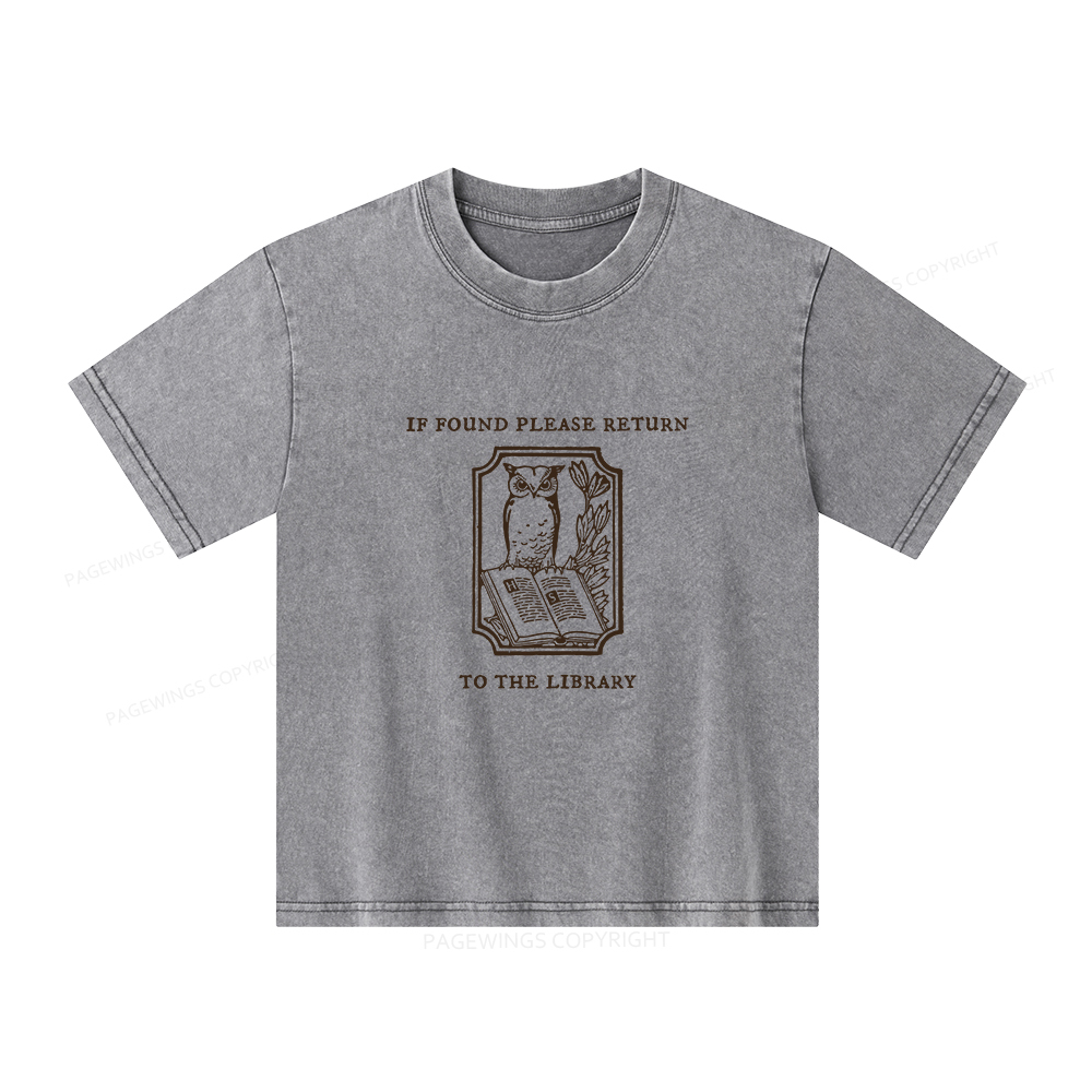 ]Pagewings Librarian Gift Owl Book Shirt Unisex Kids Washed T-shirt