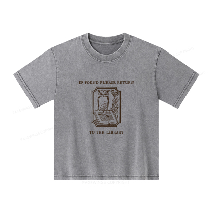 ]Pagewings Librarian Gift Owl Book Shirt Unisex Kids Washed T-shirt