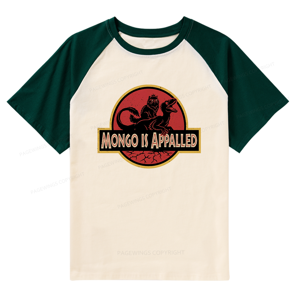 Pagewings Reading Sci‑Fi Raptor Lovers Raglan T-shirt