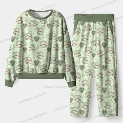 Pagewings All Booked Up For Spring Unisex Flannel Pajama Set