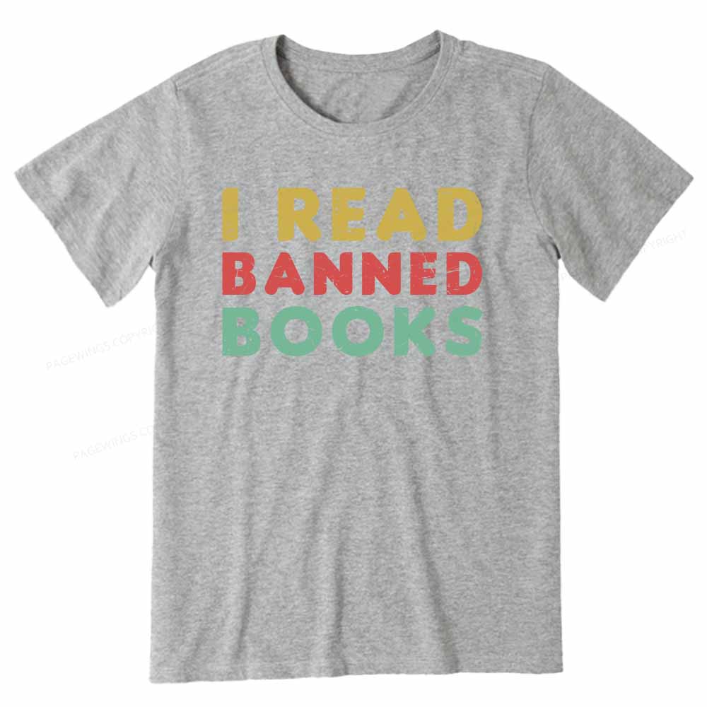 Pagewings Vintage I Read Banned Books Geek Readers T-Shirt Unisex Classic T-shirt