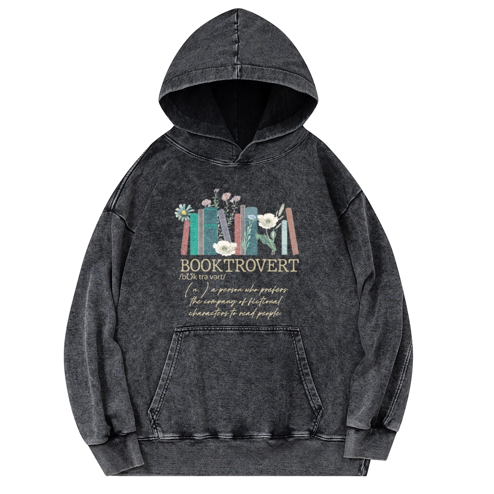 Pagewings Booktrovert Unisex Washed Hoodie