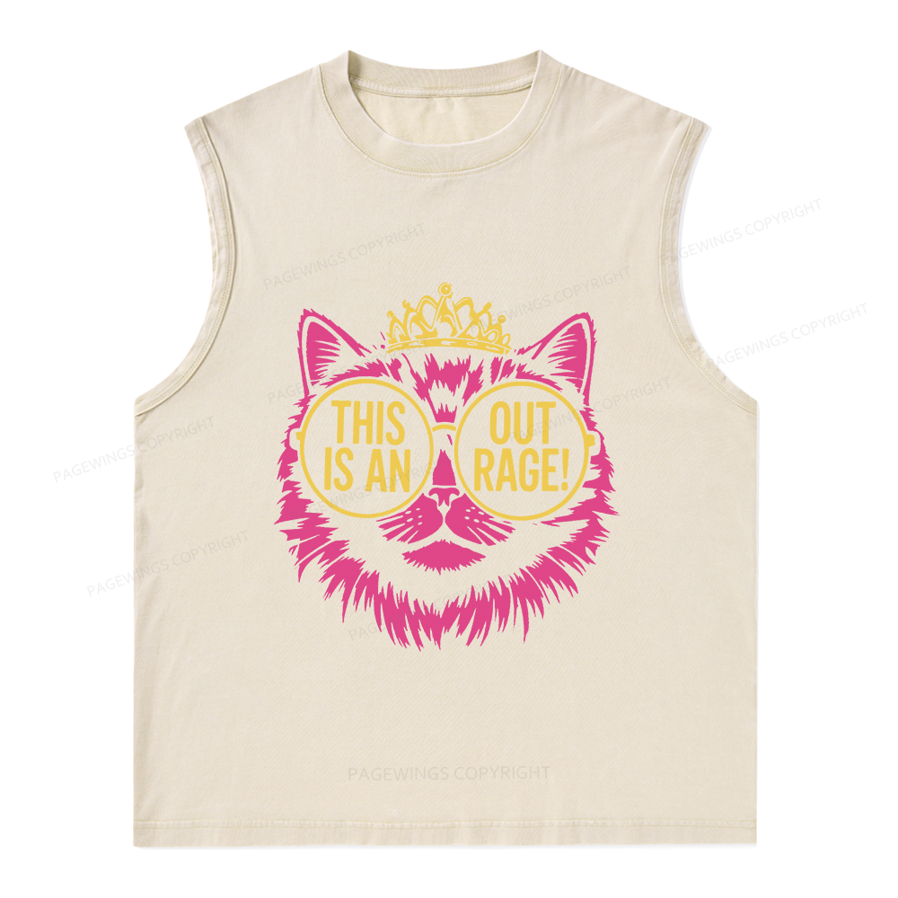 Pagewings This is an Outrage Unisex Washed Tank Top
