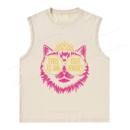 Pagewings This is an Outrage Unisex Washed Tank Top