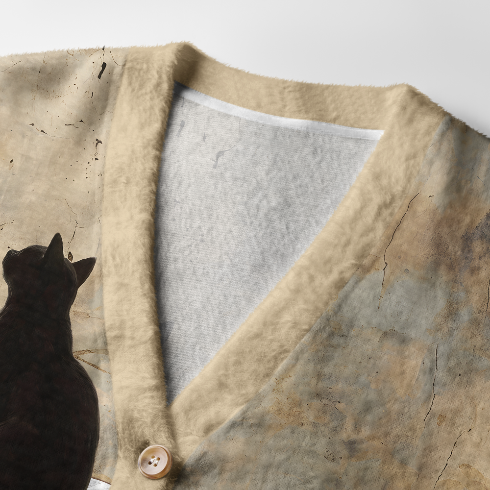 Pagewings Cat Book Lover Light Knit Unisex Cardigan Sweaters