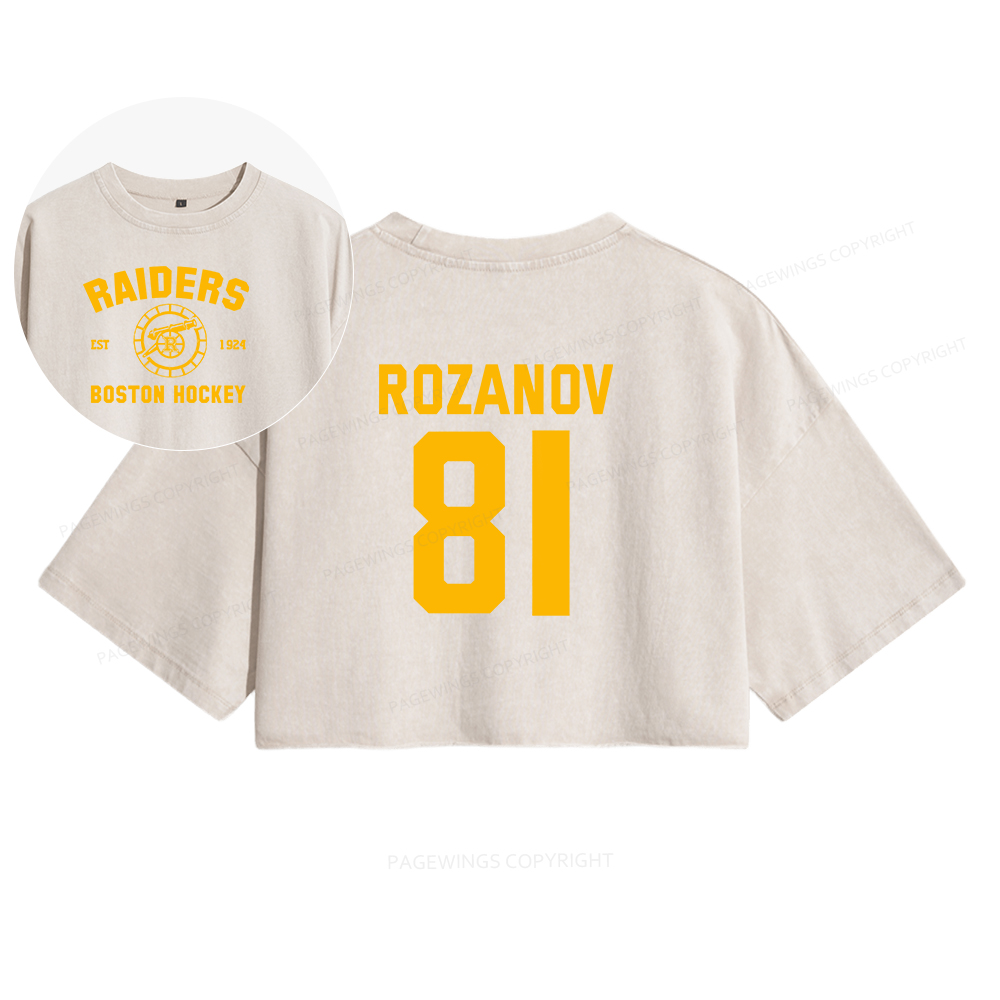 Pagewings Romance Novel Lover Women's Washed Cropped T-shirt