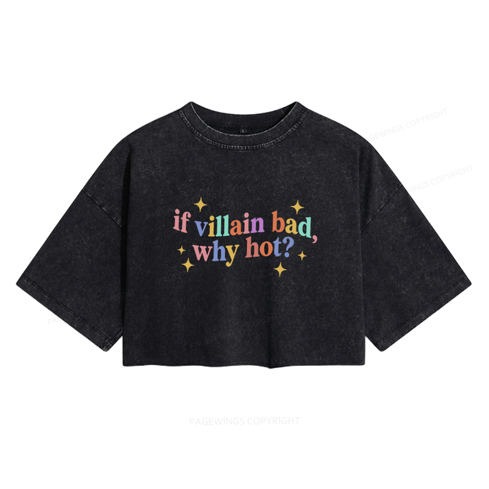 Pagewings Dark Romance Reader Women's Washed Cropped T-shirt