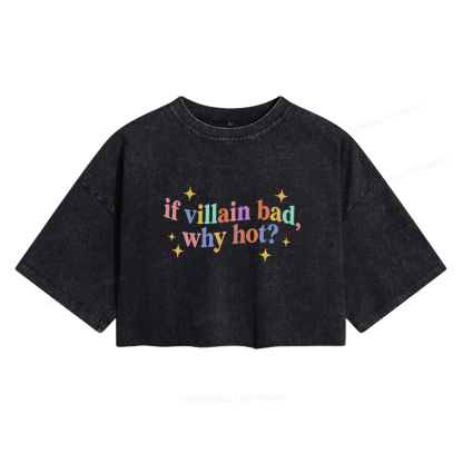 Pagewings Dark Romance Reader Women's Washed Cropped T-shirt
