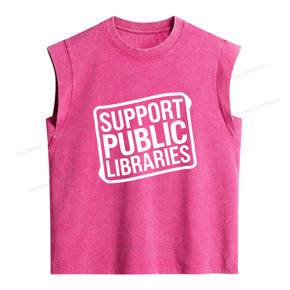 Pagewings Support Public Libraries Women's Washed Tank Top