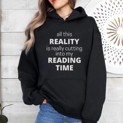Pagewings All This Reality Is Really Cutting Into My Reading Time Unisex Classic Hoodie