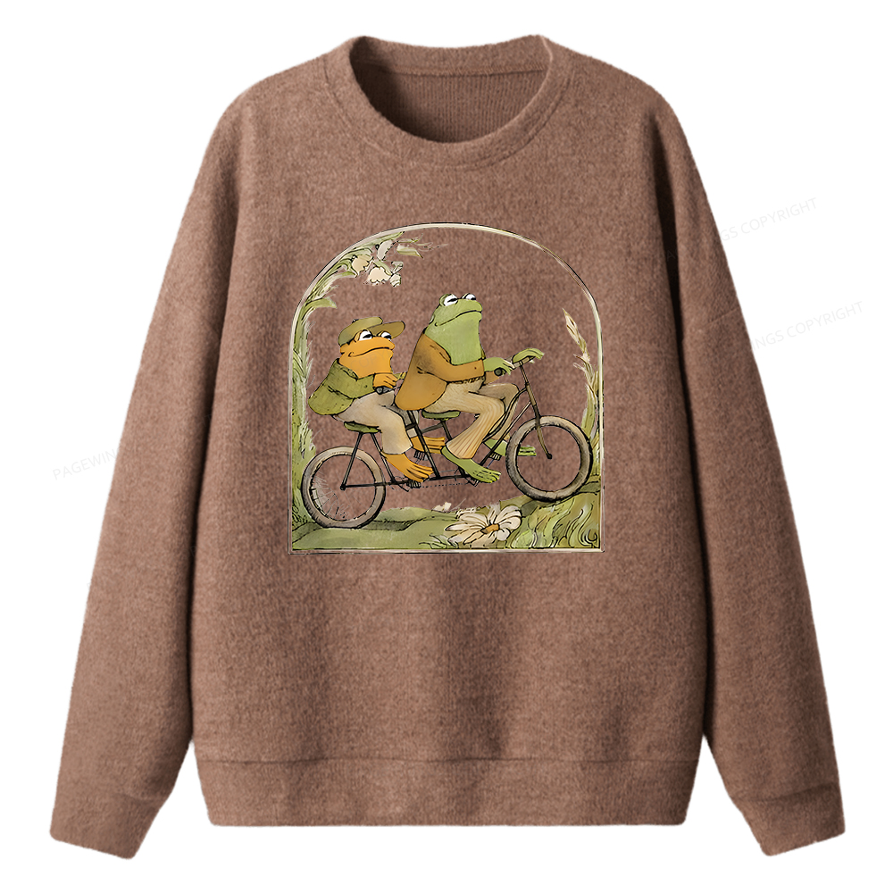 Pagewings Frog And Toad Book Vintage Unisex Knit Sweatshirt