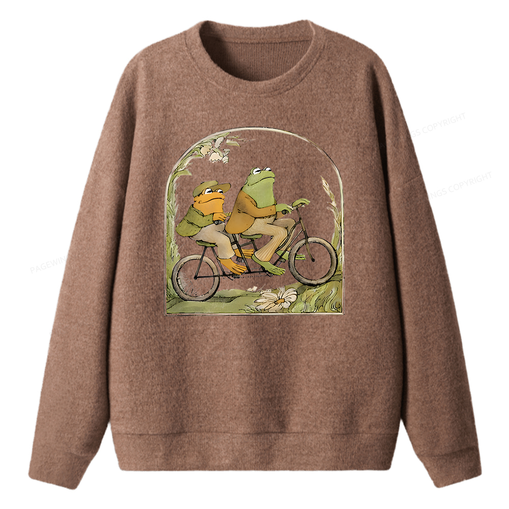 Pagewings Frog And Toad Book Vintage Unisex Knit Sweatshirt