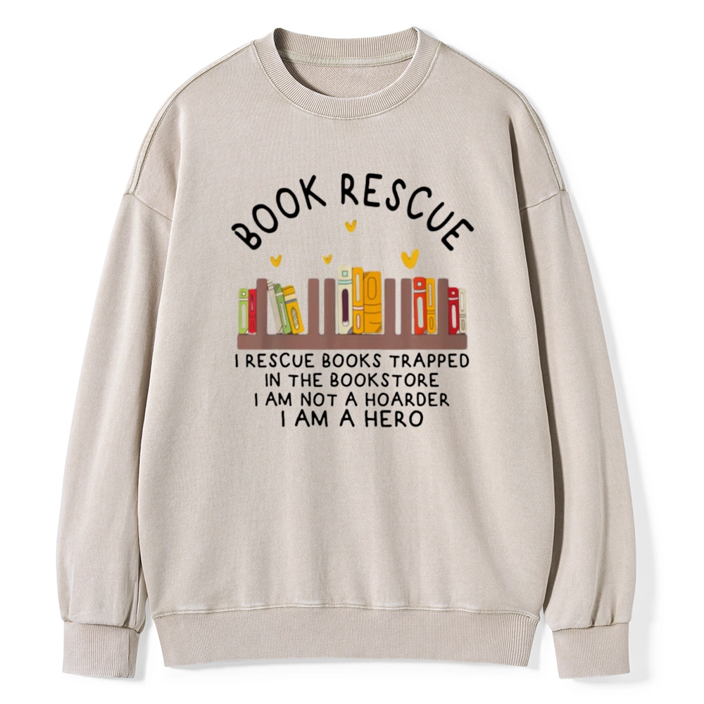 Pagewings Book Rescue Unisex Washed Sweatshirt